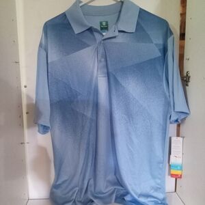 Elegant Light Blue Geometric Dress Shirt